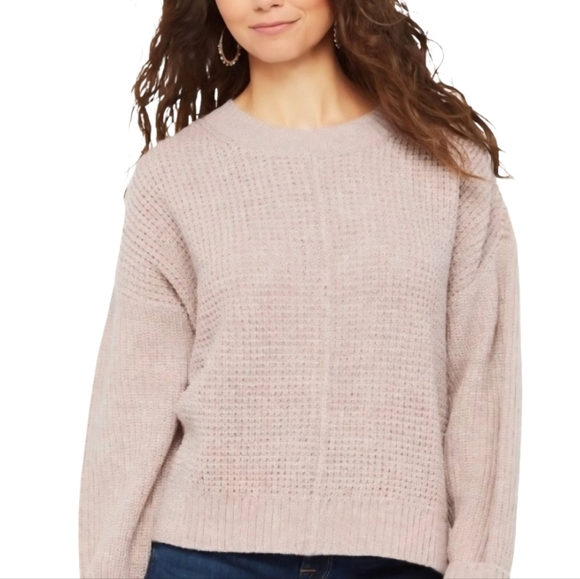 Sanctuary Sweaters - NWT Sanctuary Waffle Knit Sweater Blush Pink Sorry Not Sorry Crewneck S